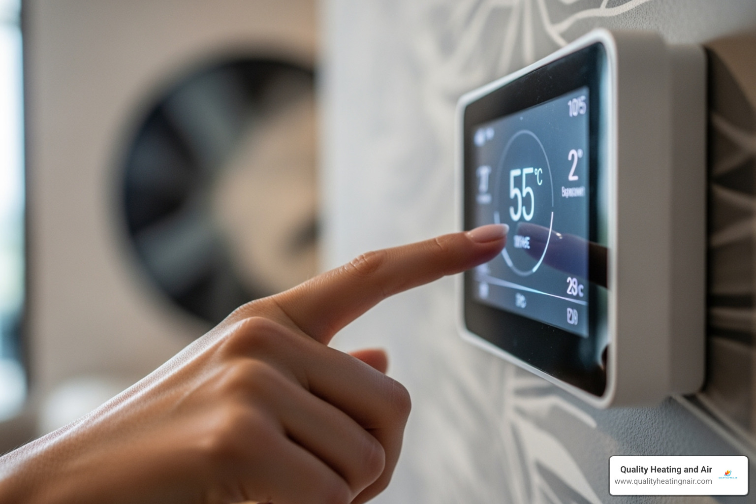 person checking thermostat - boiler won