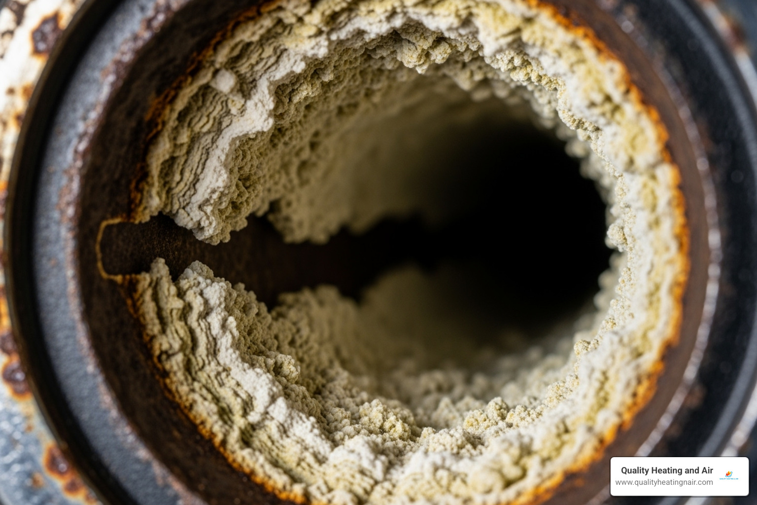 limescale buildup inside a pipe - boiler making noise in henderson co