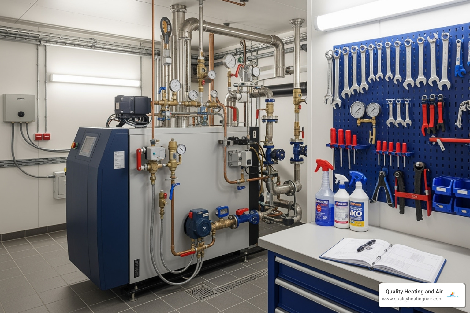 clean and tidy work area after a boiler service - boiler repair thornton co