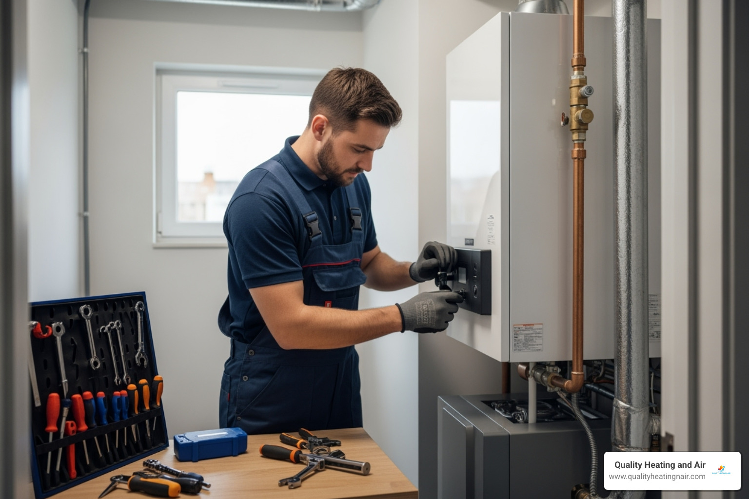 certified technician carefully installing a new boiler system in a well-lit mechanical room - affordable boiler installation in thornton co