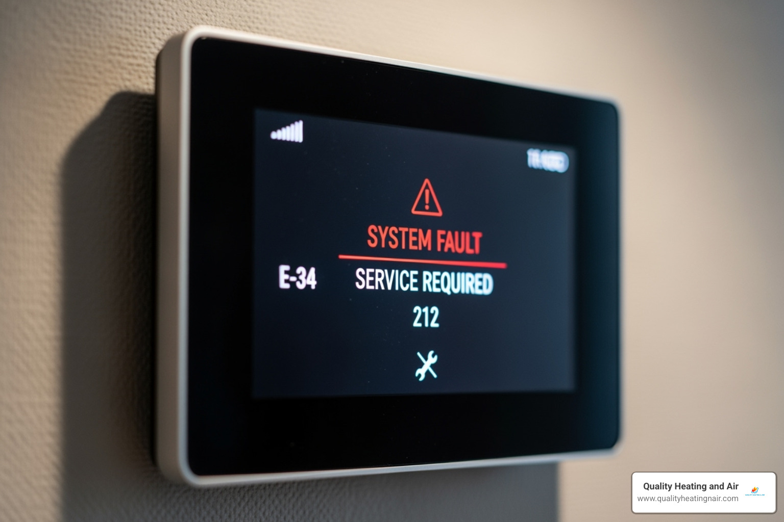 digital thermostat showing an error code - 24 hour boiler service in arvada co