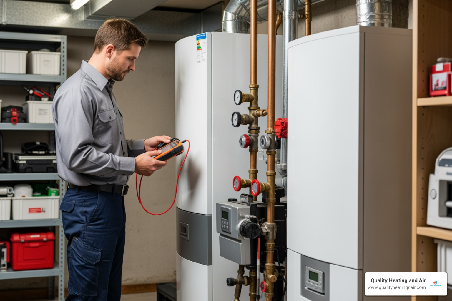 infographic comparing licensed boiler contractors versus unlicensed handymen, showing key differences in training, insurance coverage, code compliance, warranty protection, and safety standards - licensed boiler contractor in thornton co