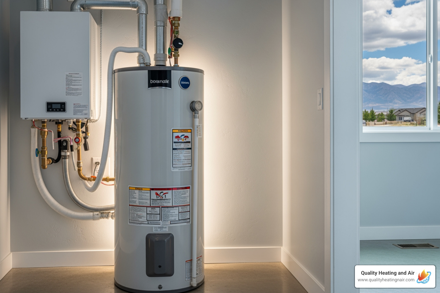 infographic showing common water heater failure signs including rusty water, unusual noises, leaks, inconsistent temperature, unit age over 10 years, and increased energy bills - best water heater company in westminster co