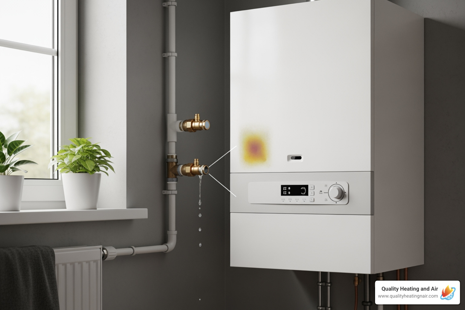 Infographic explaining top 5 warning signs a boiler needs immediate attention - best boiler repair in south westminster, co