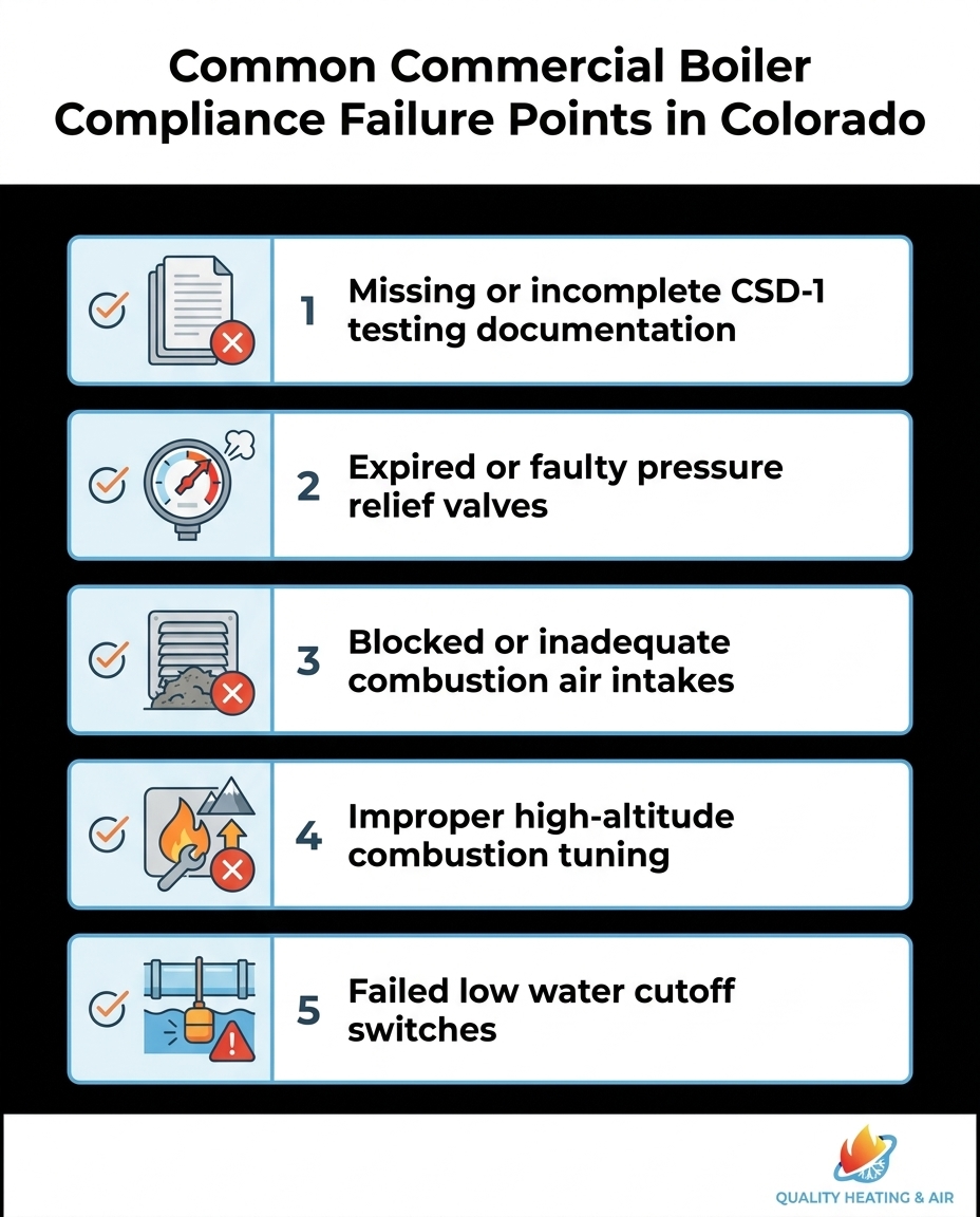 Common Commercial Boiler Compliance Failure Points in Colorado