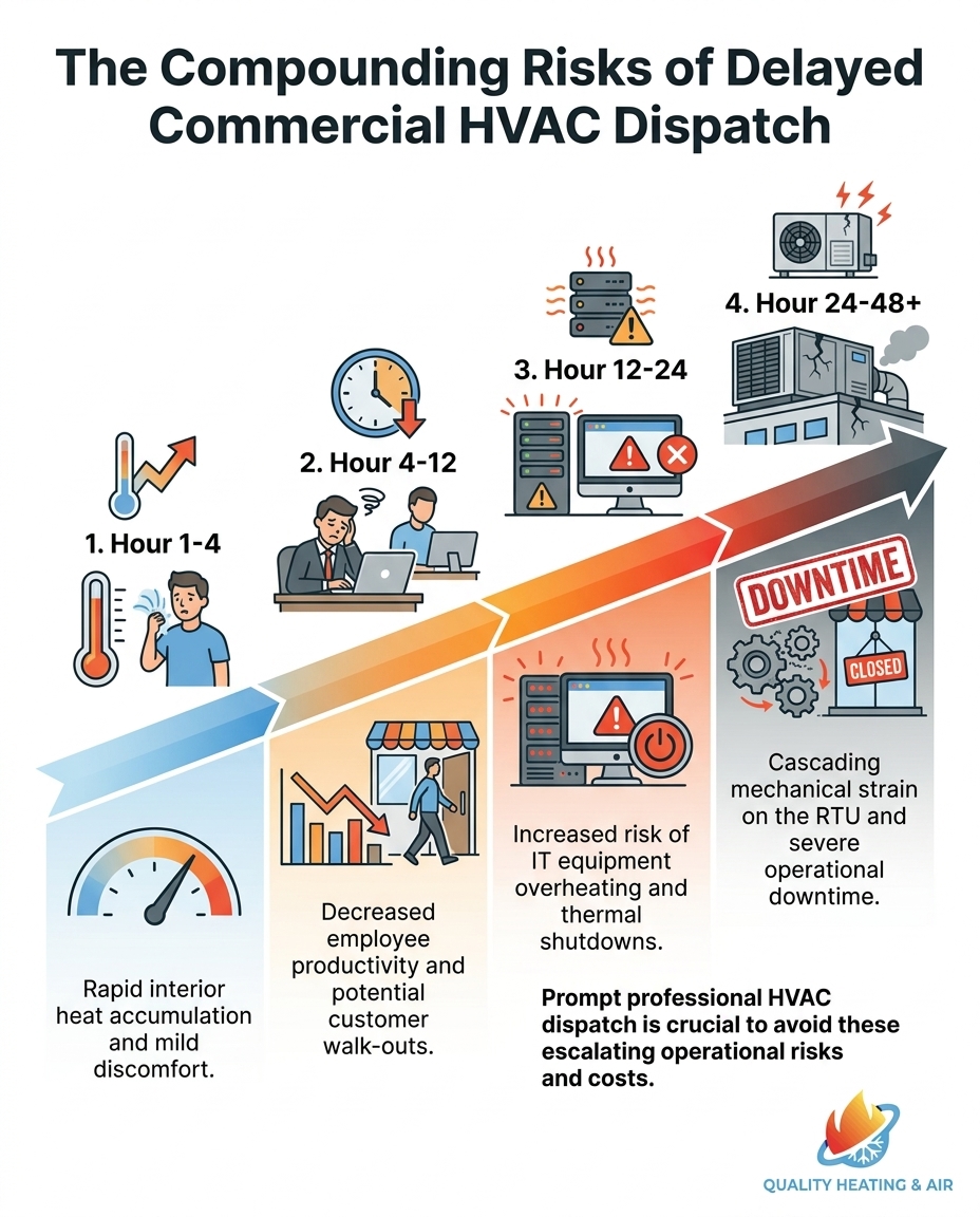 The Compounding Risks of Delayed Commercial HVAC Dispatch