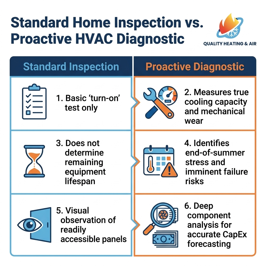 Standard Home Inspection vs. Proactive HVAC Diagnostic