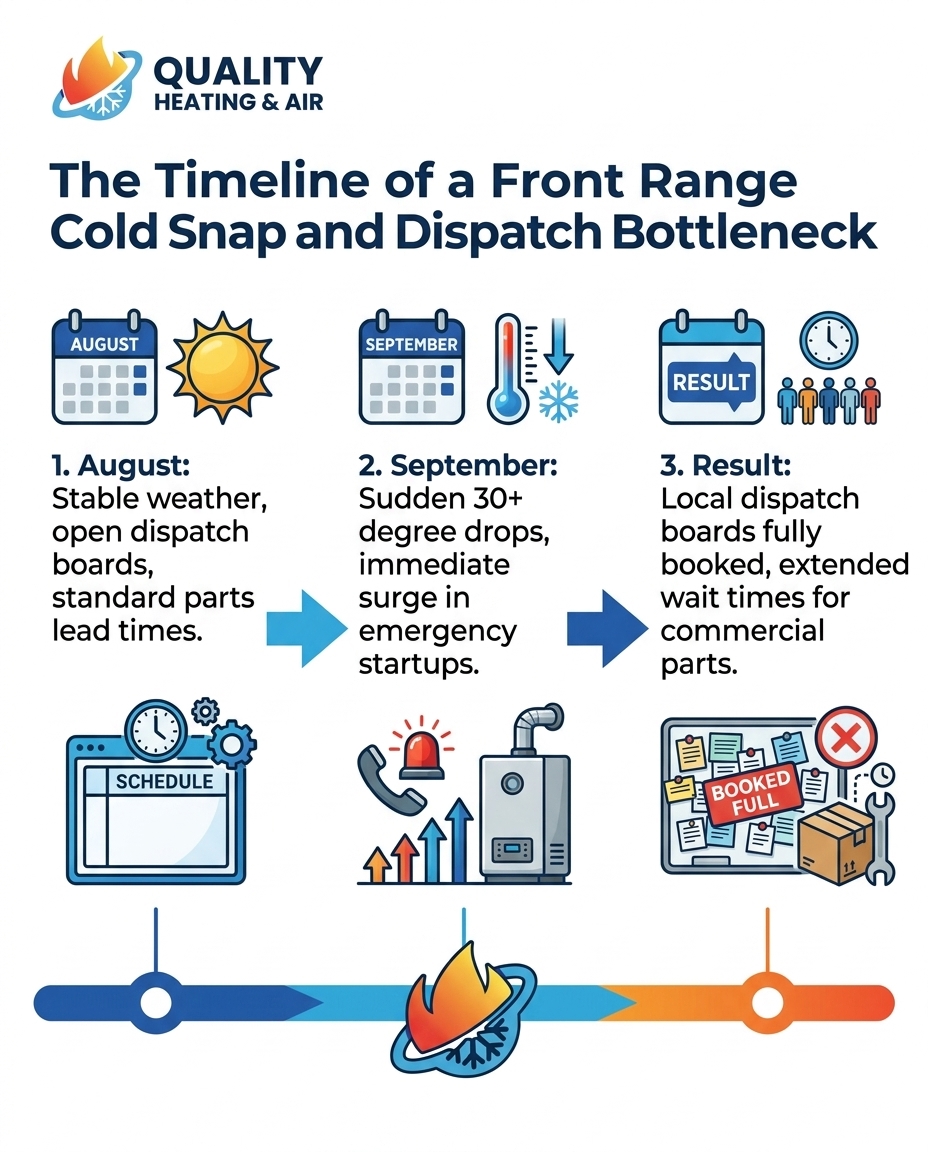 The Timeline of a Front Range Cold Snap and Dispatch Bottleneck