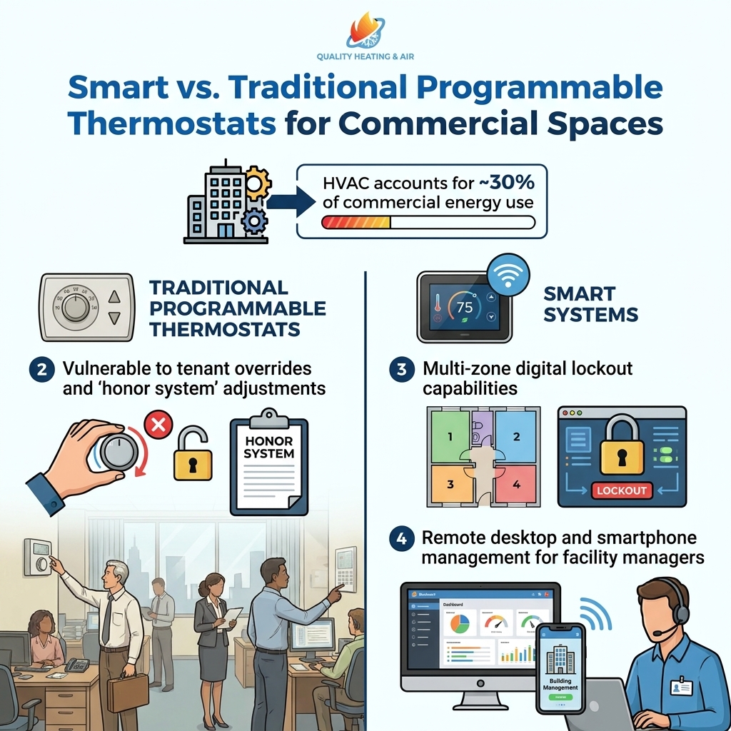 Smart vs. Traditional Programmable Thermostats for Commercial Spaces