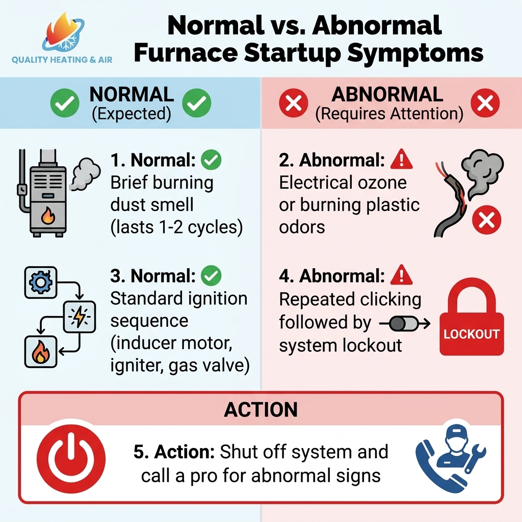 Normal vs. Abnormal Furnace Startup Symptoms