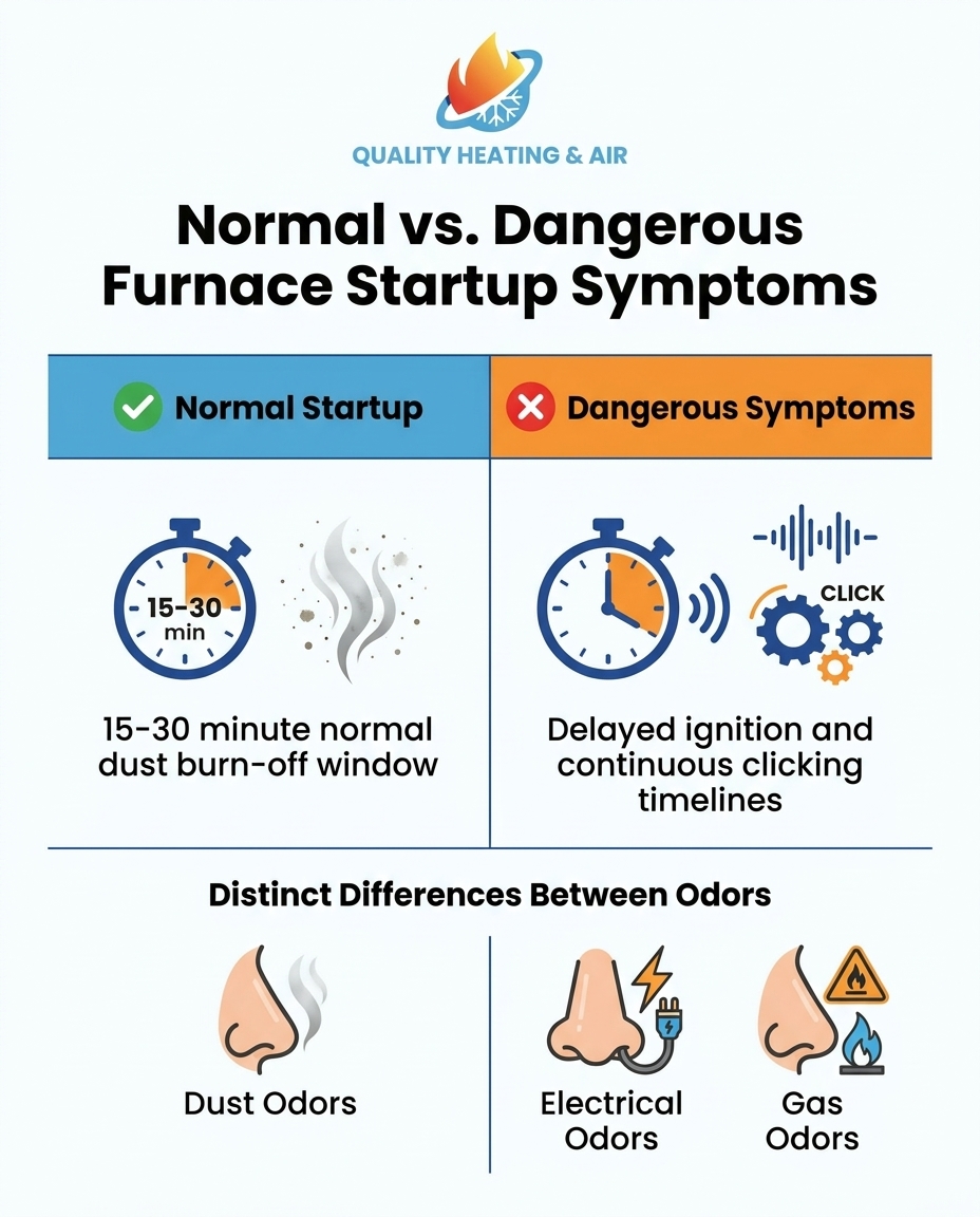 Normal vs. Dangerous Furnace Startup Symptoms