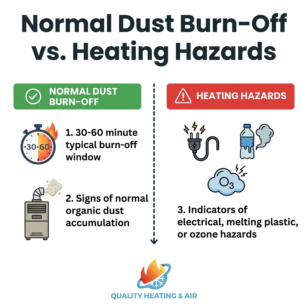 Normal Dust Burn-Off vs. Heating Hazards