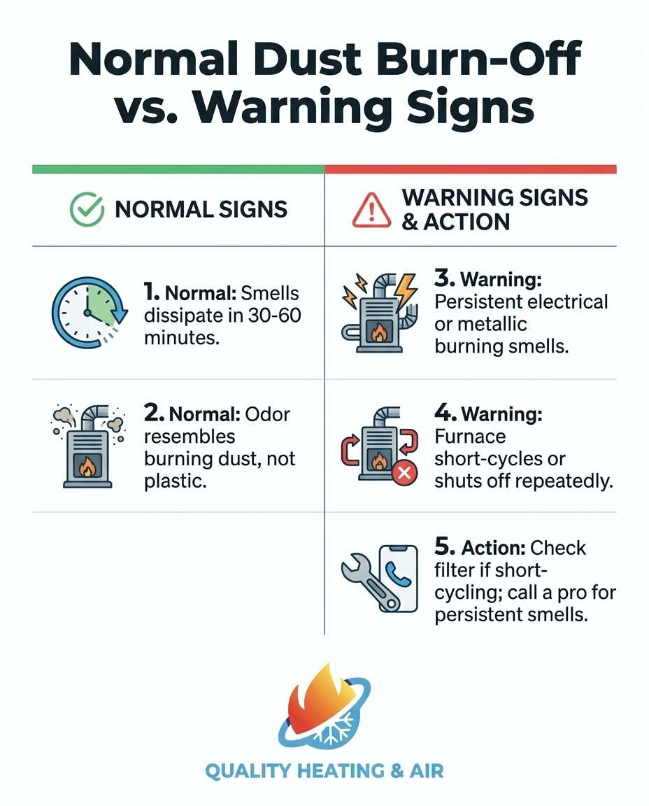 Normal Dust Burn-Off vs. Warning Signs