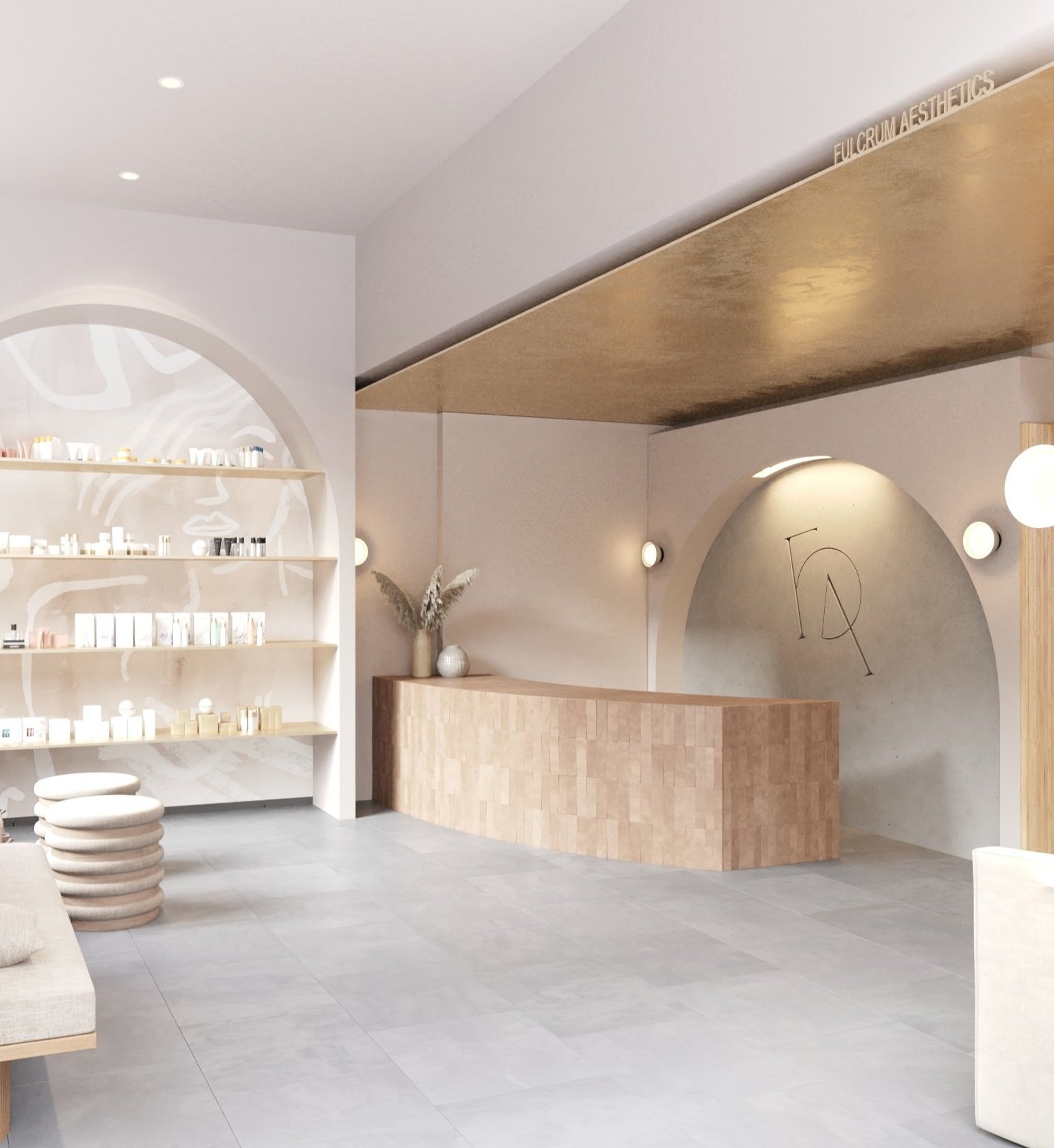 Interior rendering of Fulcrum Aesthetics Chicago
