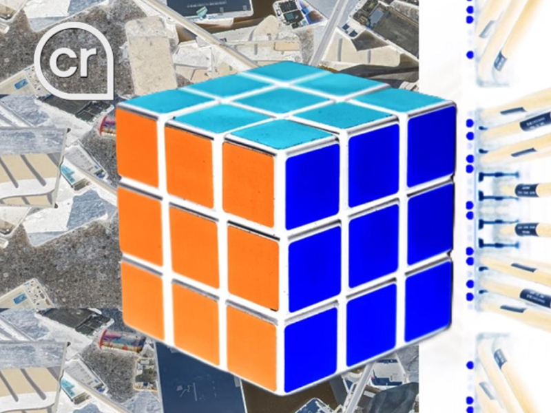Illustration of rubix cubes "This is not a(i) game! - Laura Sofia Martinez Agudelo"