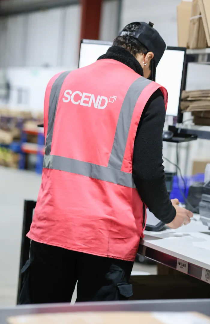 Packing items on pack bench
