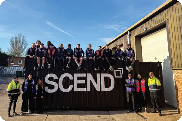 Full team on SCEND crate