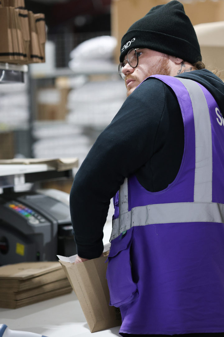Man Packing on pack bench