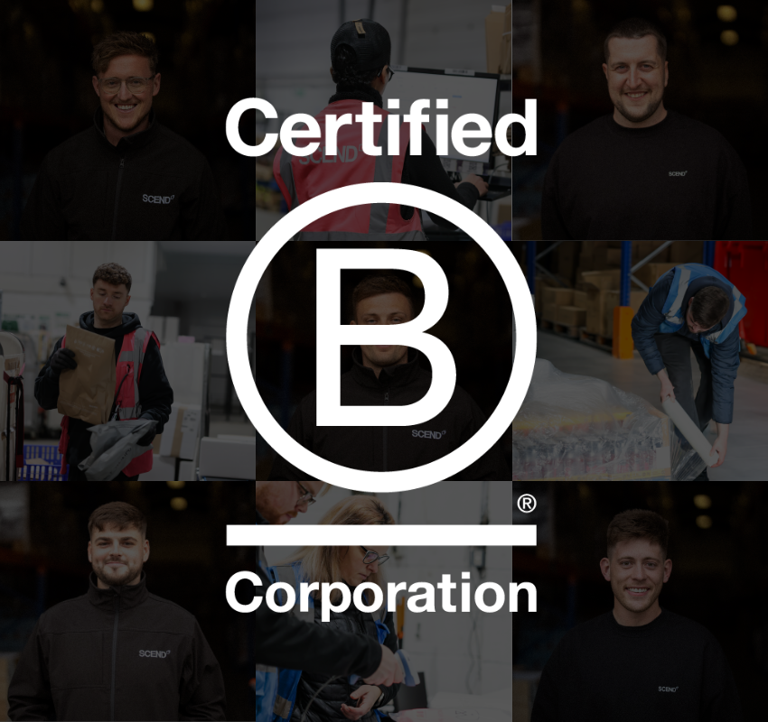 B Corp logo on image grid