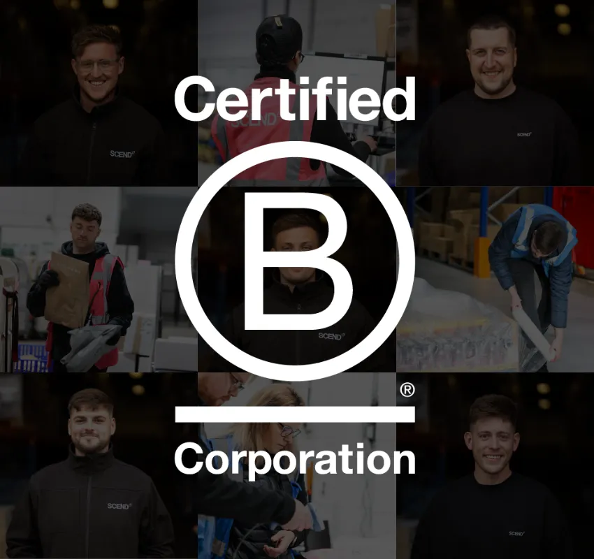 B Corp logo on image grid