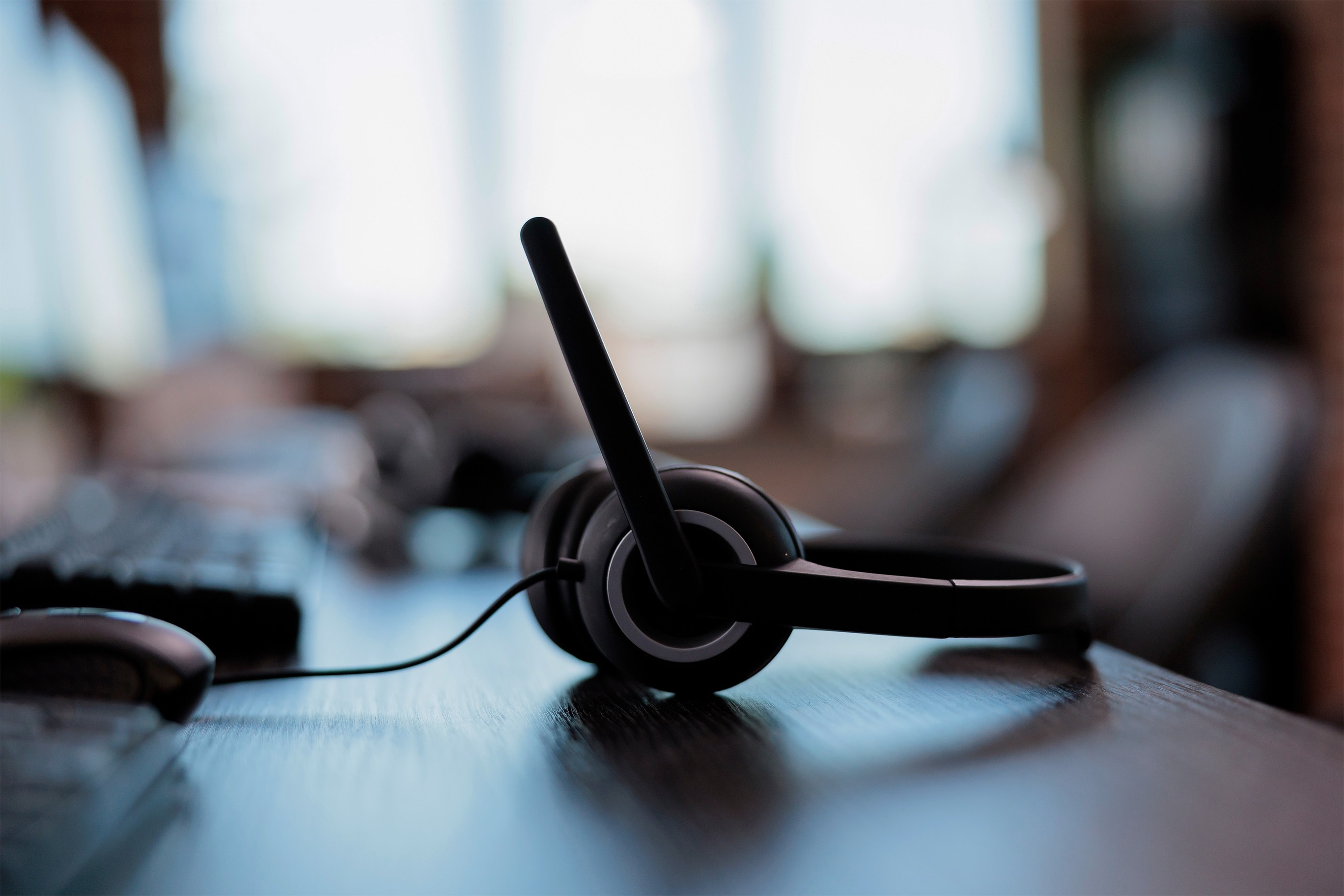 Closeup af hovedtelefoner til support