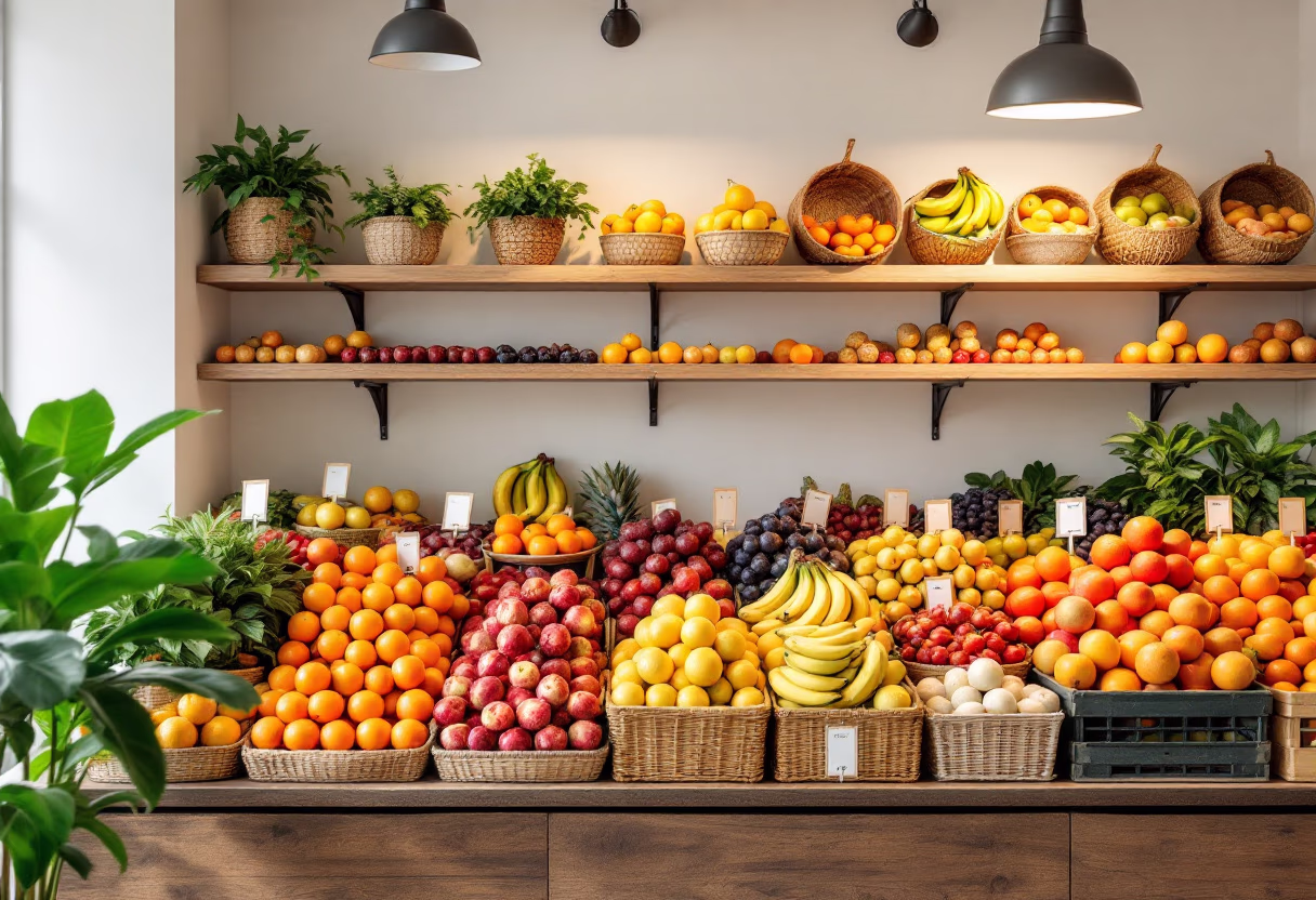 image of fresh fruit section (for a grocery store)