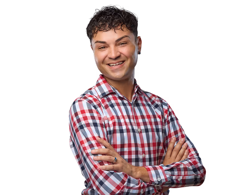 Kyle Norman Nurse Concierge smiling with hands crossed.