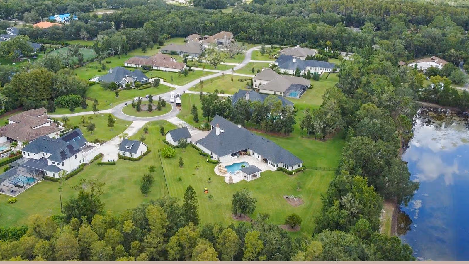 Aerial photo of Tru Turf Pros lawn care project in Land O’Lakes Florida