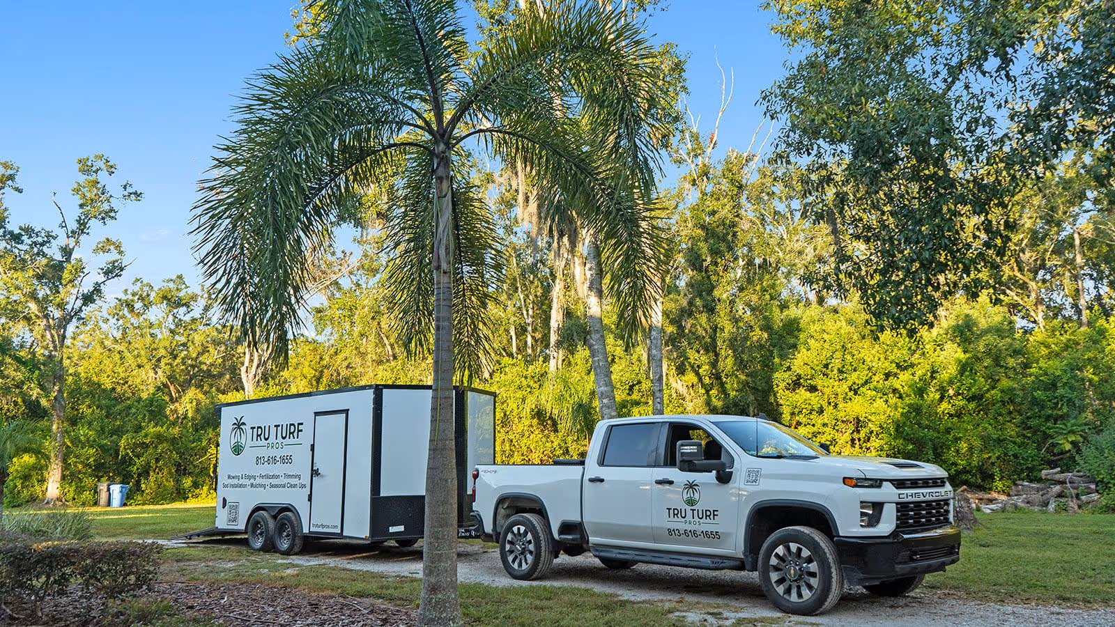 Tru Turf Pros company truck providing lawn care services near me in Tampa Bay