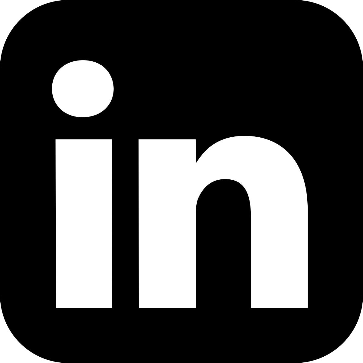 The Linkedin logo, in black and white
