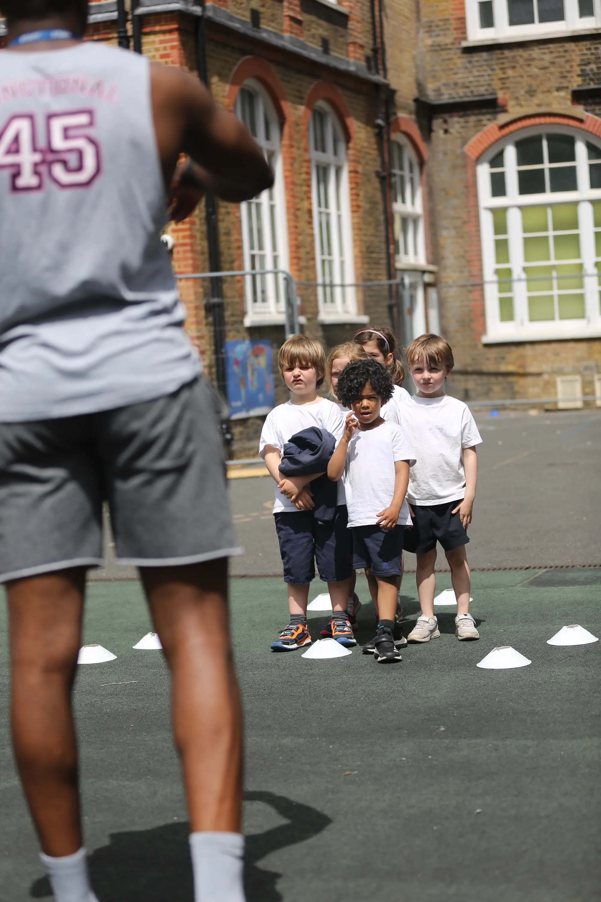 Students at The Belham Primary School doing a PE Lesson