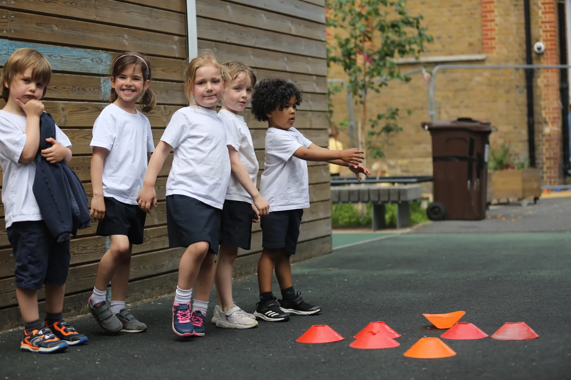 Students at The Belham Primary School doing a PE Lesson