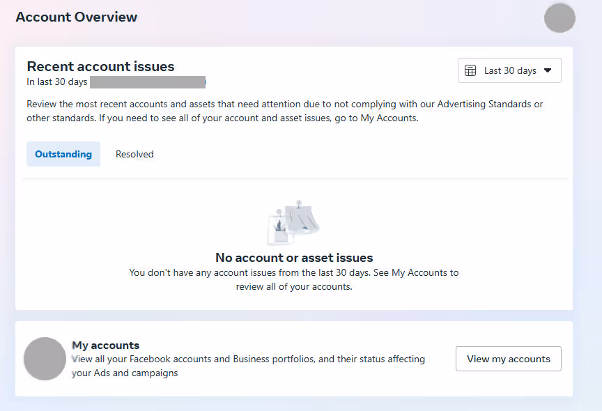 Recent account issues