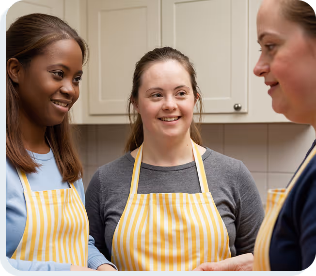 Chemlu staff working with families to support individuals with developmental disabilities