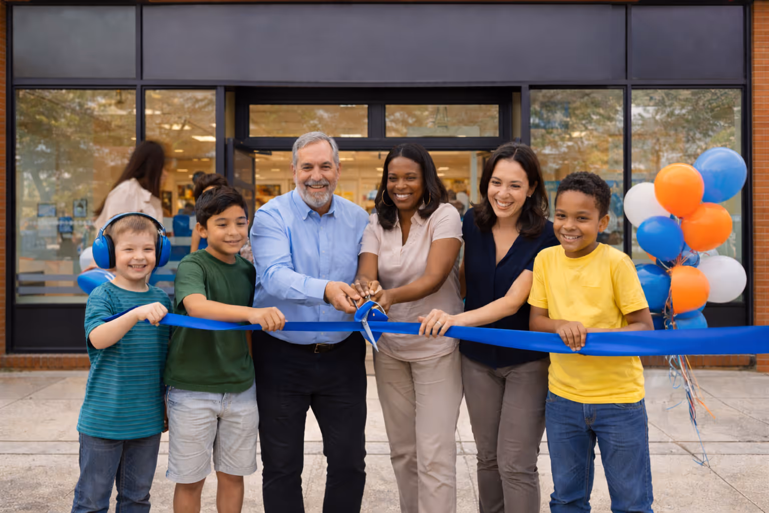 Ribbon-cutting event celebrating new developmental disability support center opening