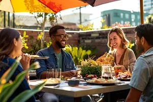 some friends enjoying the brunch