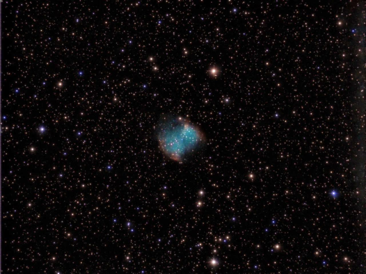 The Dumbbell Nebula (M27), taken from our cofounder Stefaan V's telescope.