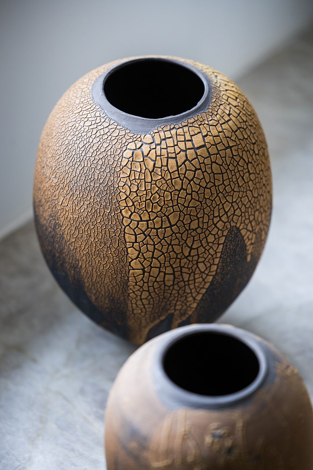 Ceramic by Karen Swami. Wheelthrown black stoneware, glazed. For decorative purpose only. One of a kind.
