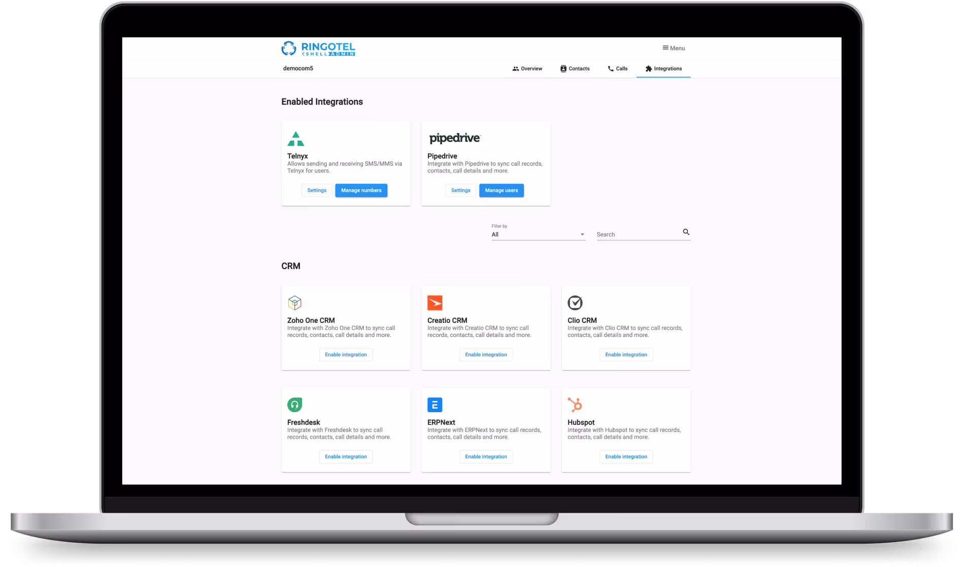 Ringotel admin panel demo