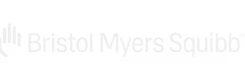 Dark blue and white logo of Bristol Myers Squibb with a star-like symbol on the left.
