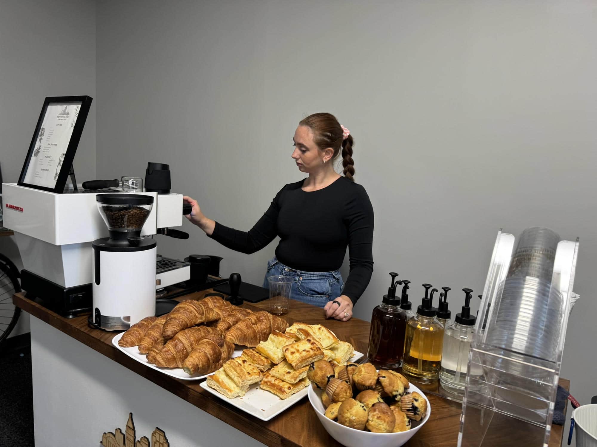 Custom menu at The Coffee Haus wedding event.