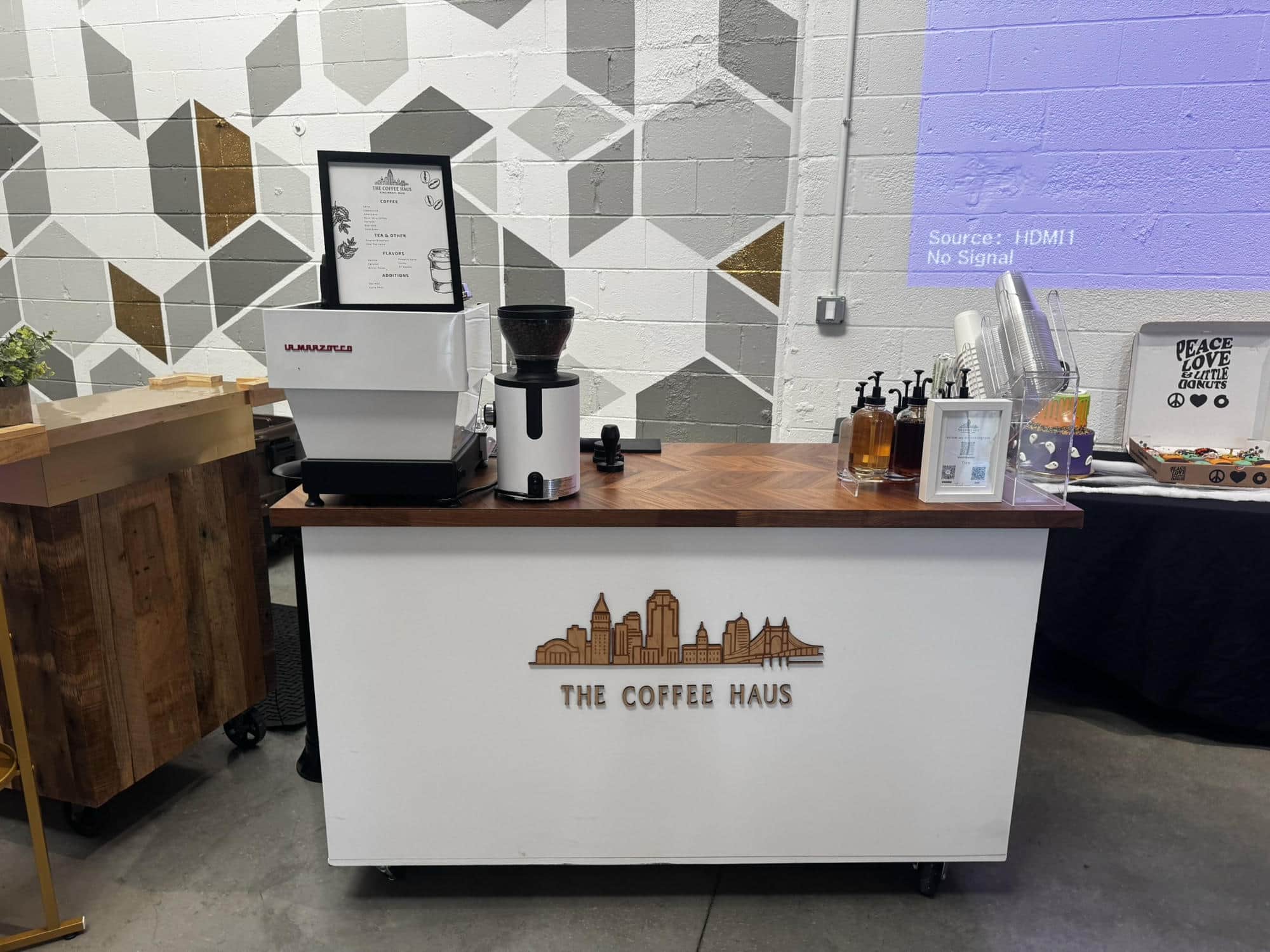 The Coffee Haus coffee cart at corporate event in Cincinnati, OH.