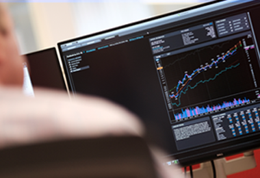 Close up image of stock chart on a computer screen.