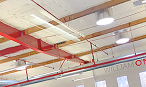 An image of the inside celling of the William O'Neil Los Angeles Offices.