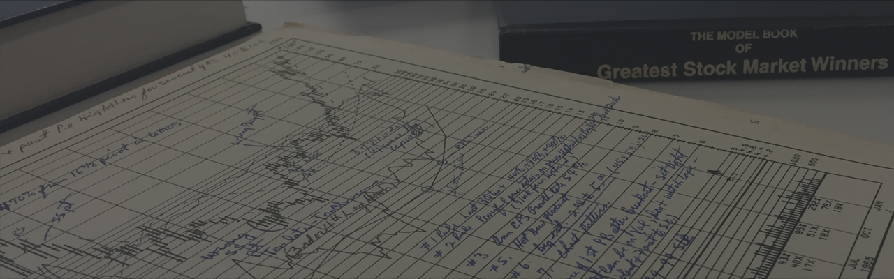 A close up image of stock chart page from a book.