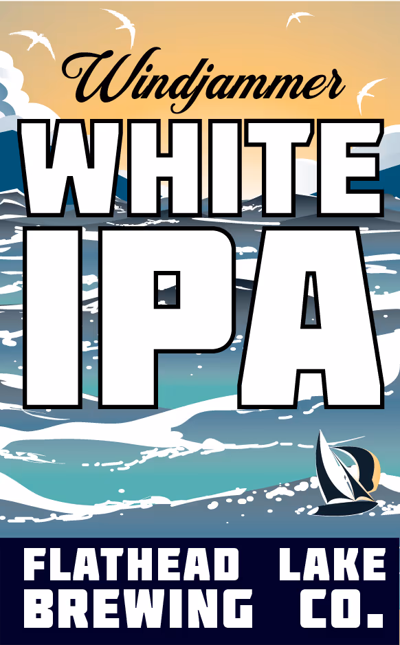 "Windjammer White IPA" beer label