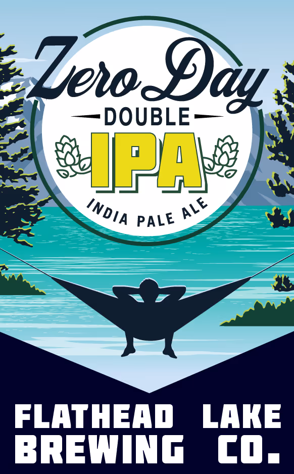 "Zero Day Double IPA" beer label