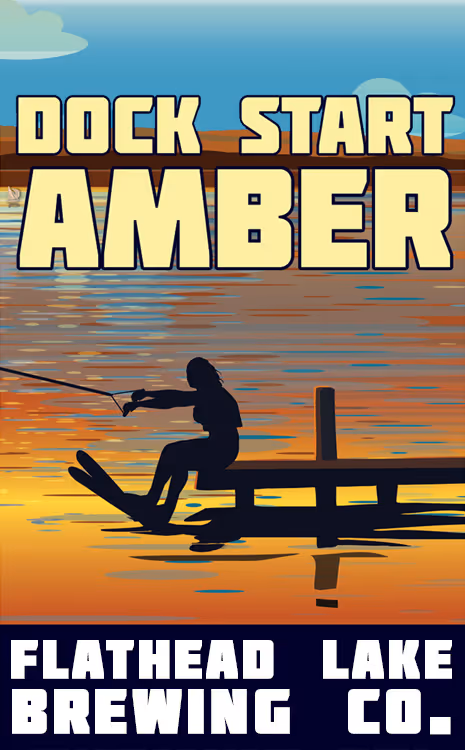 "Dock Start Amber Ale" beer label