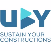 Logo with stylized letters 'U', 'B', and 'Y' and the text 'Sustain Your Constructions' below.