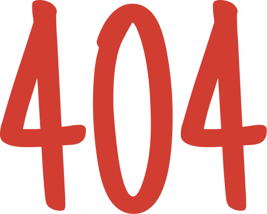 Red numbers displaying '404' on a transparent background.